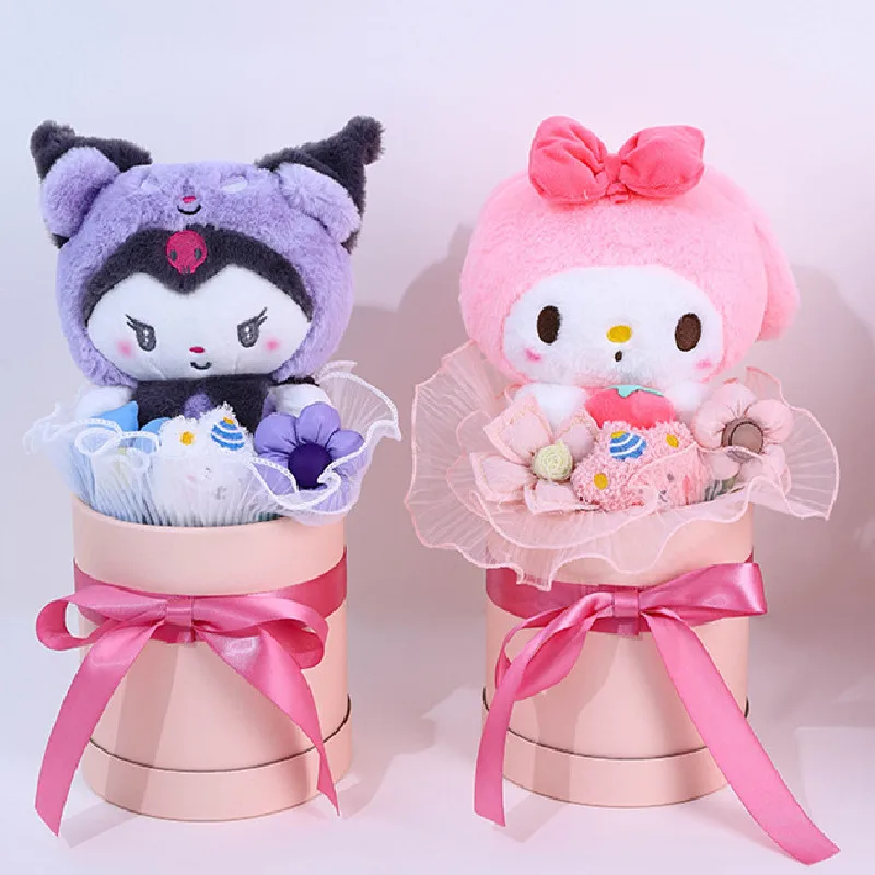 

Мультяшная плюшевая кукла Sanrio Kuromi My Melody, букет цветов, милый аниме модный подарок на день Святого Валентина, выпускной, новый год