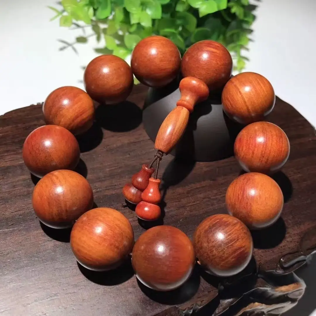 Natural Blood Dragon Wood Bracelet Real High-end WenPlay Jewelry Boutique Buddha Beads Hand String Full of Light Women's And Men