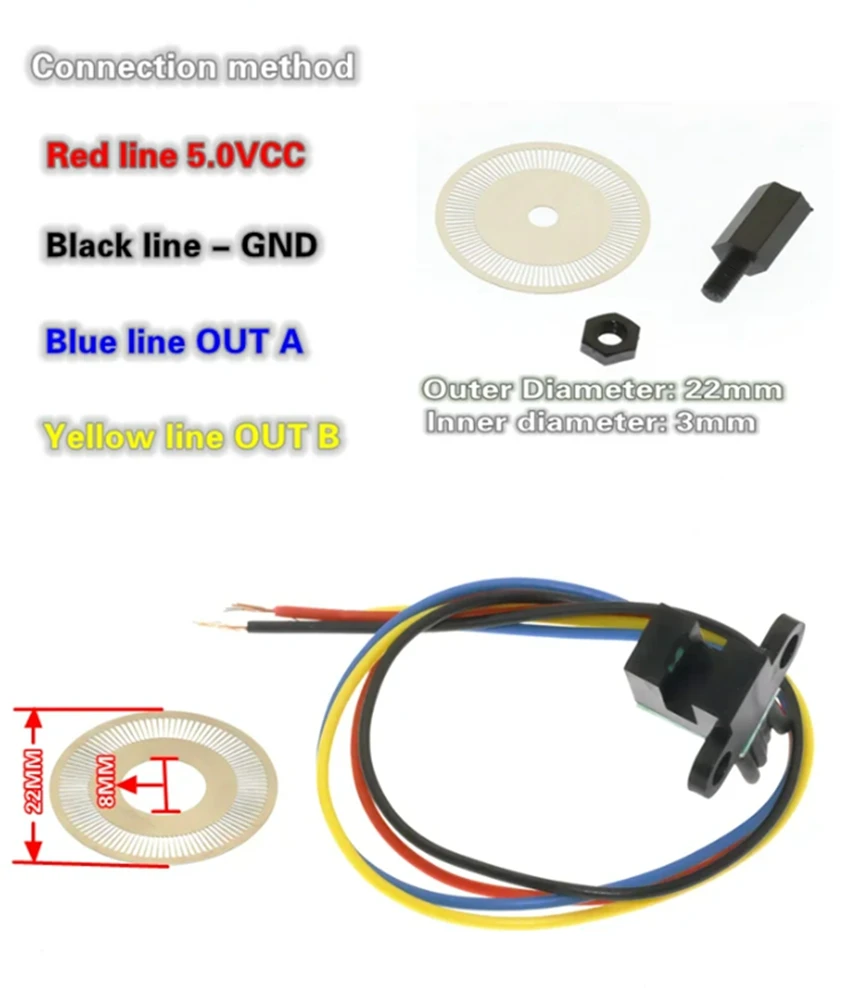 Photoelectric speed sensor A B Phase Encoder Wheel encoder for Freerdas ...