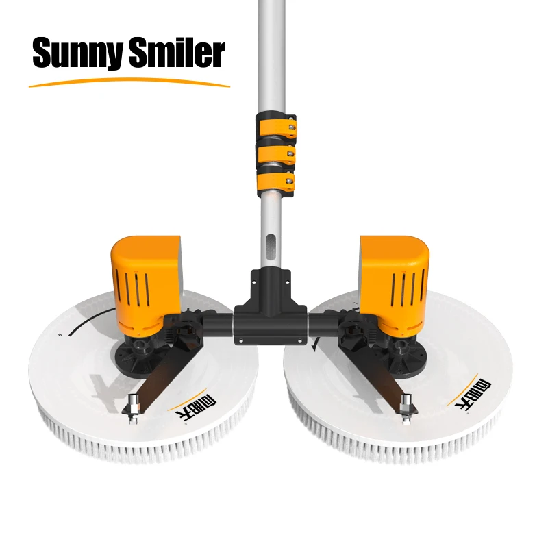 solar panel cleaning double-headed electric brush PV equipment photovoltaic clean machine kit complete system