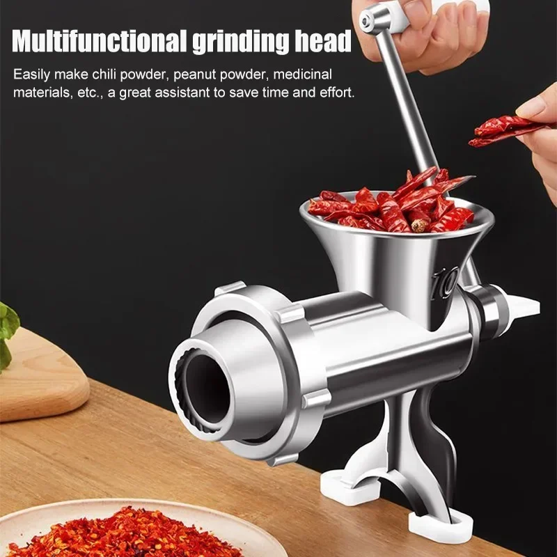 Stainless Steel Manual Meat Grinder Noodle Sausage Making Machine Food Processor Home Kitchen Cooking Tools Kitchen Gadgets meat grinder