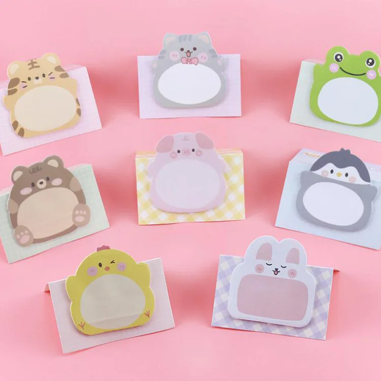 

80 pcs/lot Cartoon Animal Standable Memo Pad Sticky Note Cute N Times Stationery Label Notepad Post school supplies