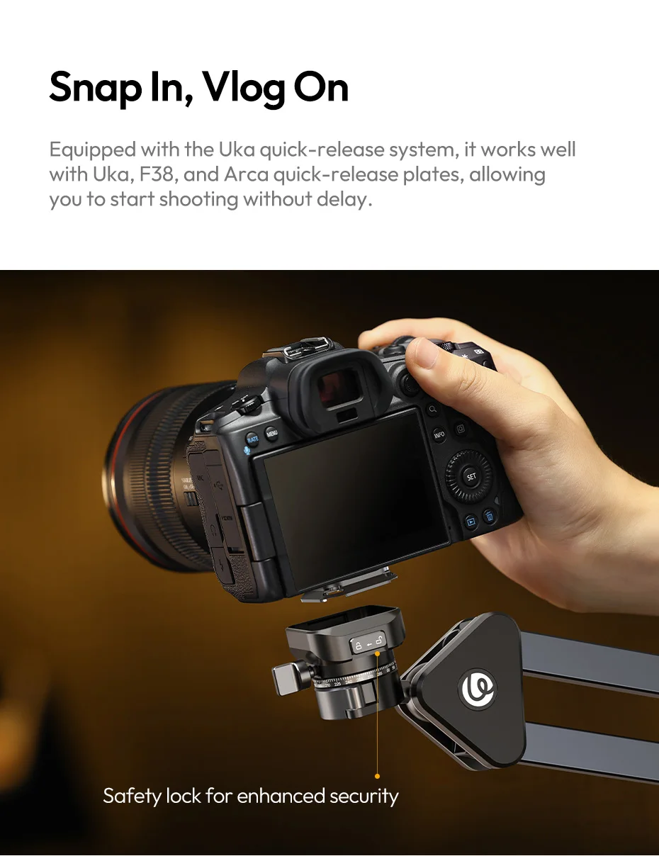 Overhead Camera Mount Microphone Stand Detachable C-clamp 2KG Load for Camera Mi