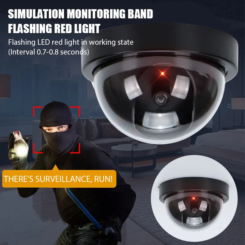 

2024 Dome Camera Dummy Waterproof Security CCTV Surveillance Camera With Flashing Red Led Light Outdoor Indoor Simulation Camera
