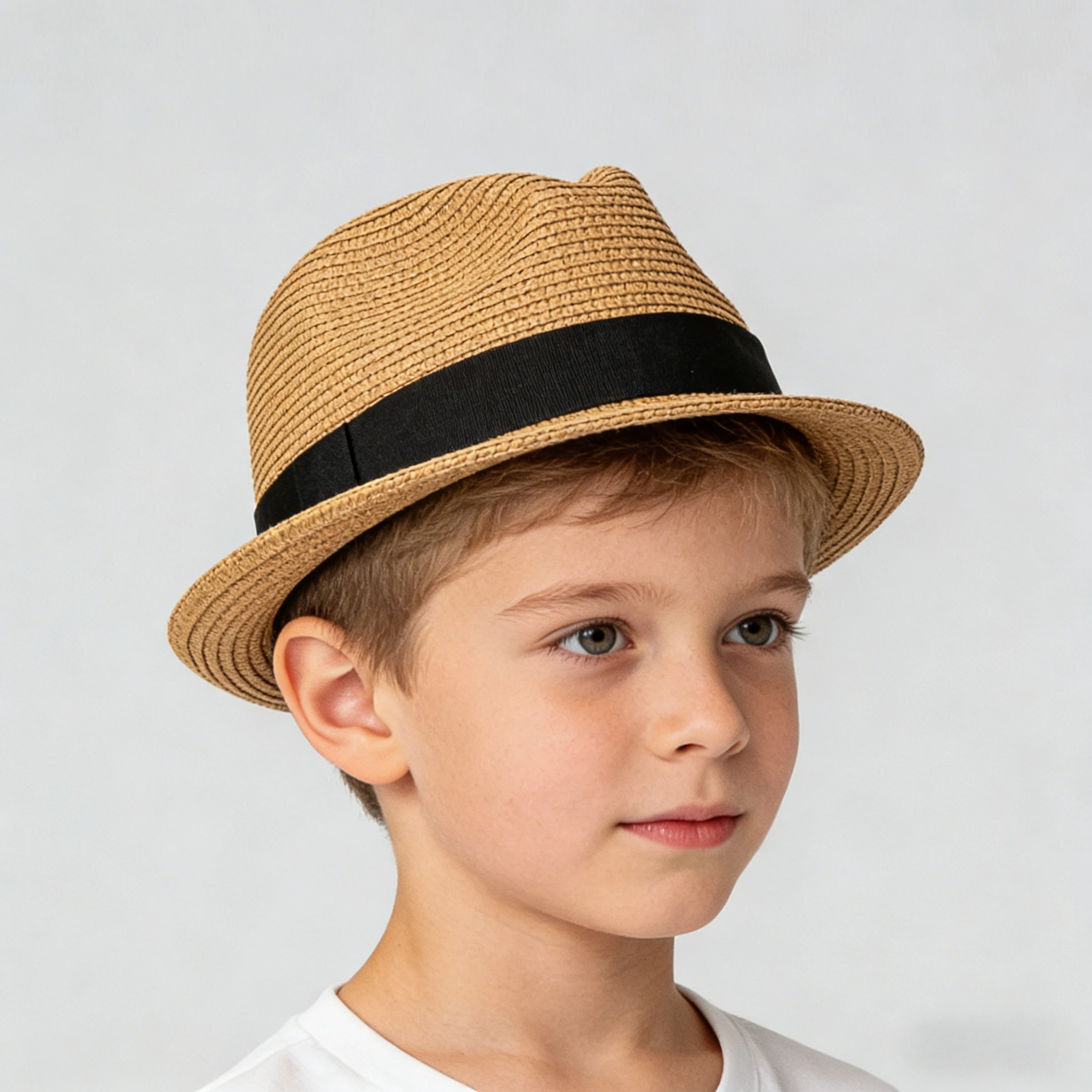 Sommer Kinder Eltern-Kind Strohhüte Britischer Stil Jungen Mädchen Strand UV-Schutz Outdoor Reise Sonnenhüte – Detail 4