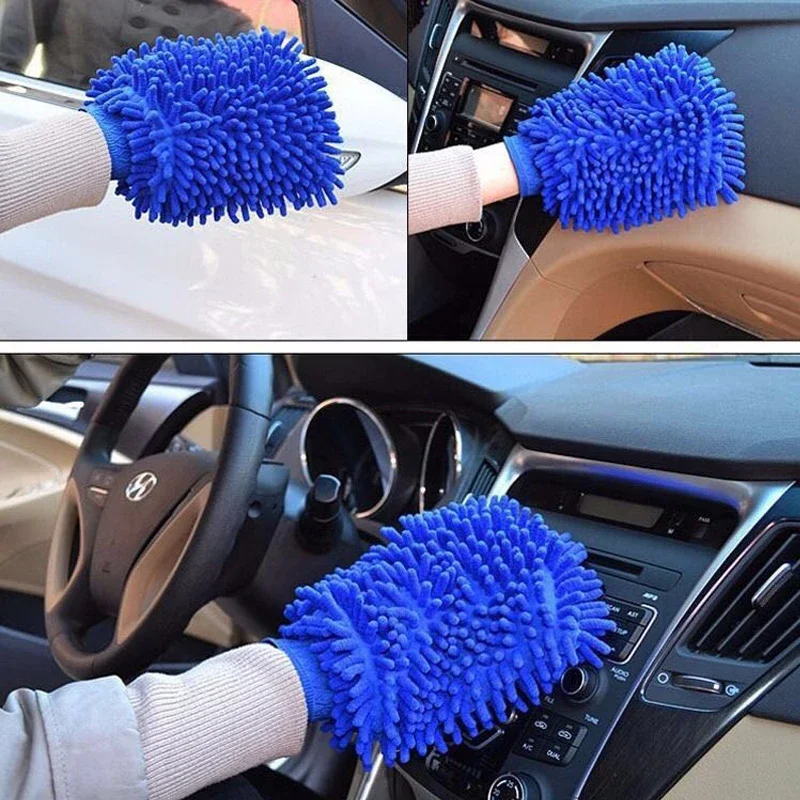 Microfiber Car Wash Mitt Double Sided Chenille Soft Thick Car Wash Glove Cleaning Tools
