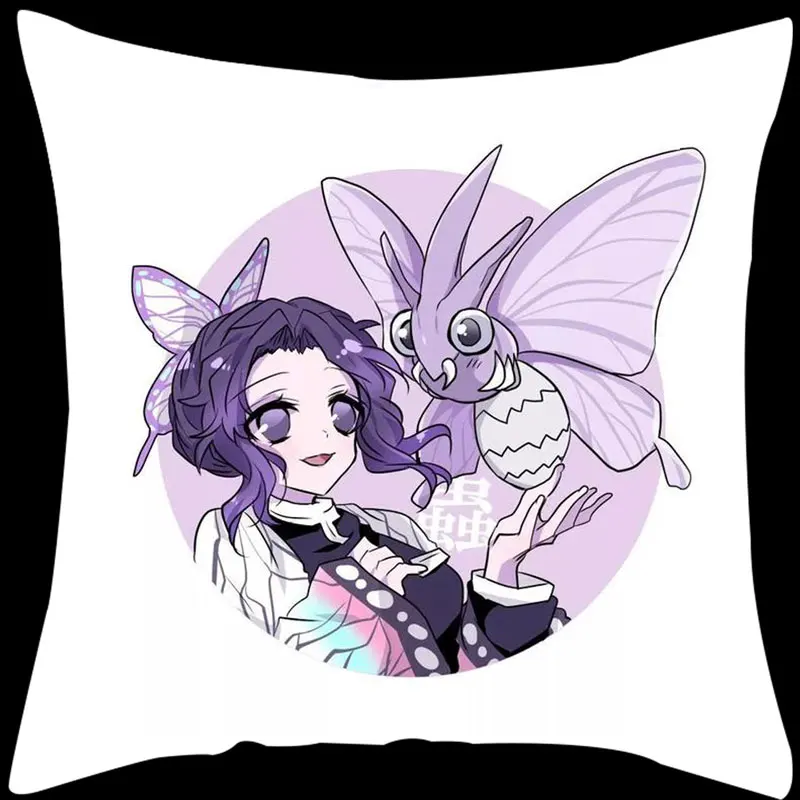 

Fundas De Cojines 45x45 Home Decor Anime Pillowcase Demon Slayer Kawaii Pillow Cover Cartoon Character Office Chair Chair B0099