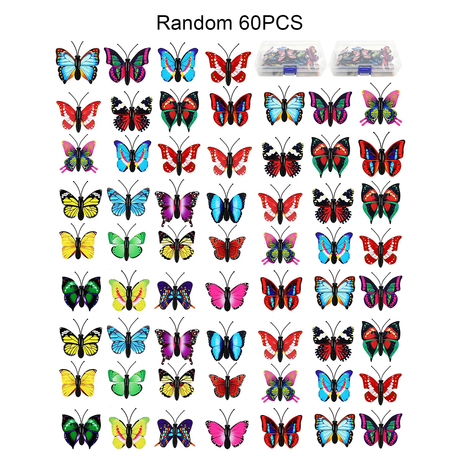 

60pcs Photo Wall PVC Thumb Tacks for Cork Board Colorful Butterflies Shape Decor Metal Thumb Tack DIY Hand Craft Gift Accessory