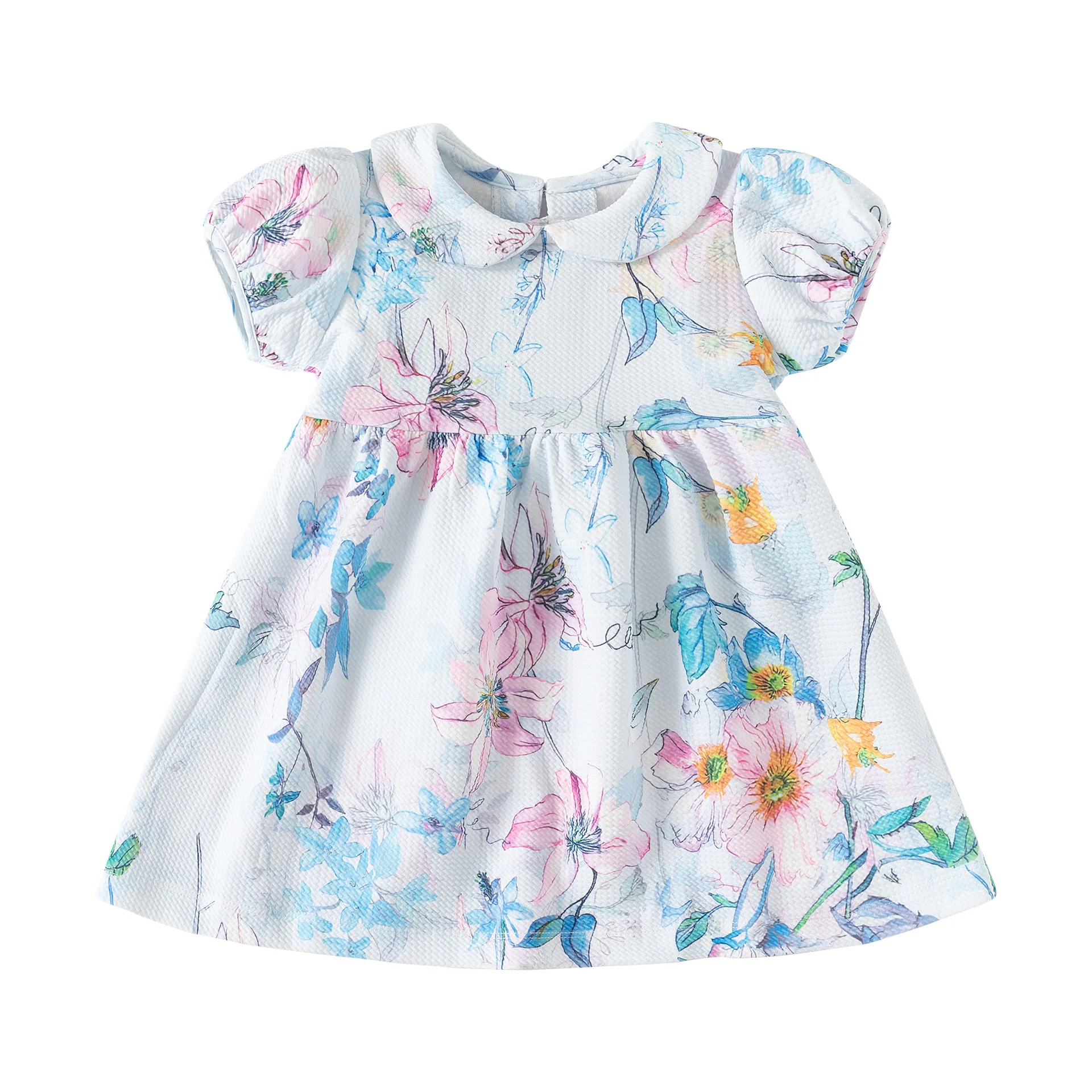 2025 Children 's Clothing for Kid Clothes for Baby Girls Summer Cotton Cartoon Flowers Kids Dresses Vestidos