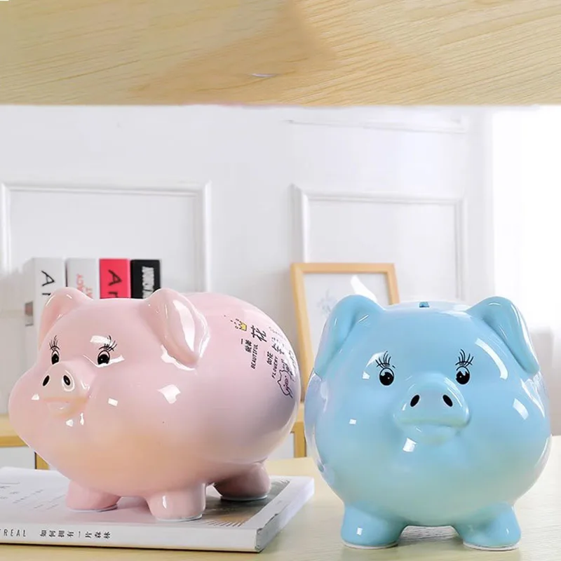 

Ceramic Pig Piggy Bank Lock Mystery Saving Mini Small Children Toy Kids Cute Original Money Boxes Gift Spaarpot Home Decoration