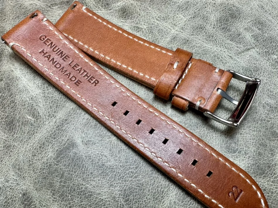 

20mm 22mm Cowhide long Strap Large size Watch Band Handmade Premium wristband XXL lengthened Genuine Leather extended wristband