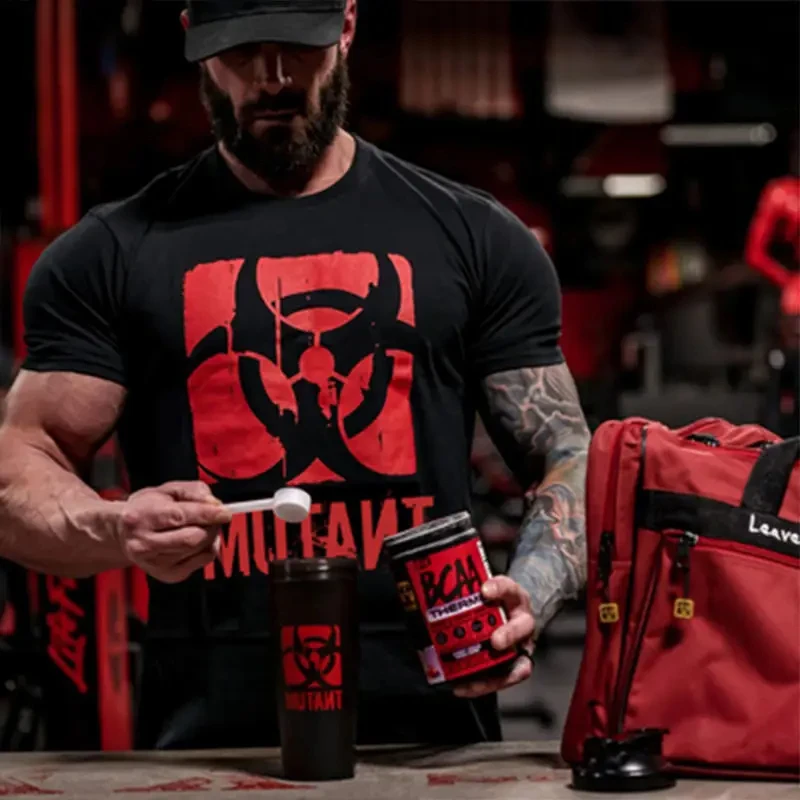 تي شيرت رياضي قطني جيد التهوية للرجال ، كمال الأجسام ، صالة ألعاب رياضية ، كبيرة الحجم ، كاجوال ، لياقة بدنية ، ملابس رياضية صيفية