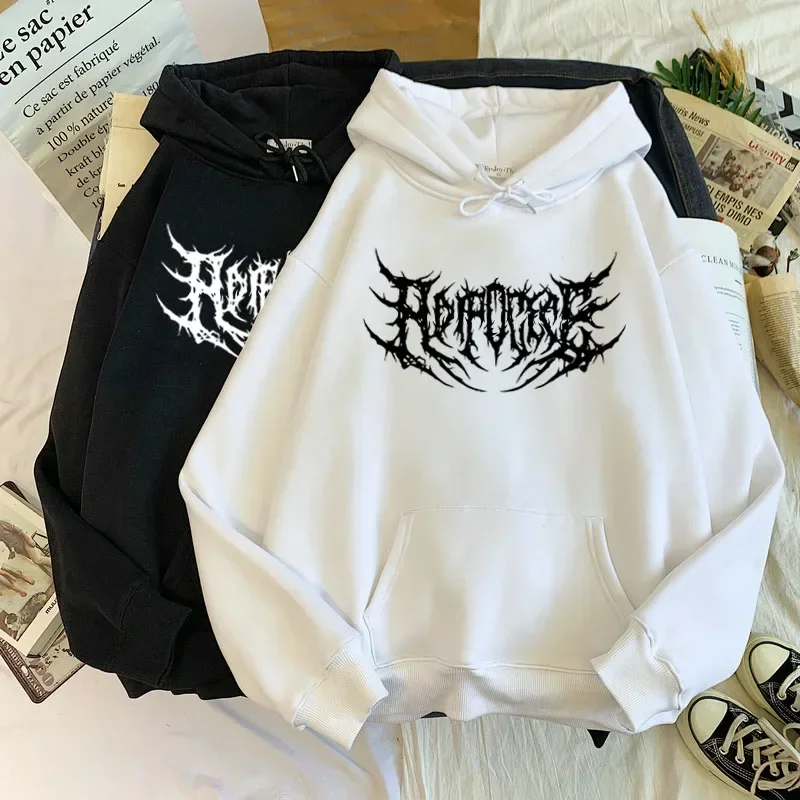 

Harajuku Sweatshirts Men Hoodies Warm Gothic Streetwear Punk Men Hoody Horror Fashionable Casual Simple Letter Printing Hoodie