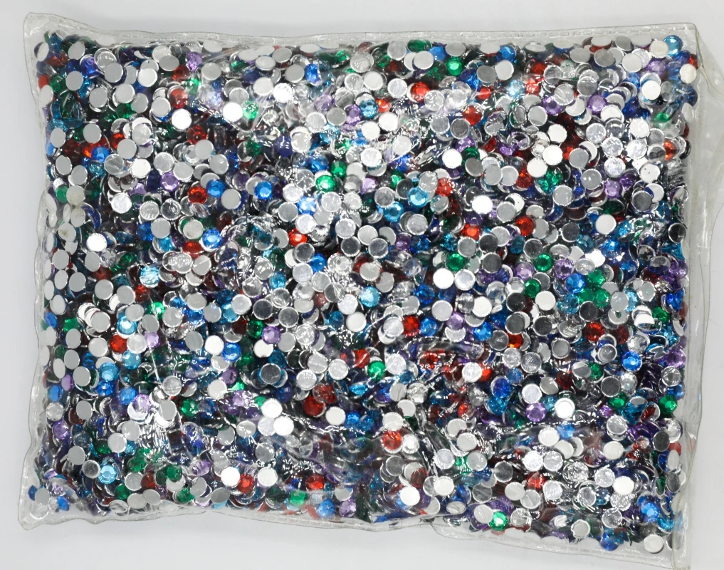 

Crystal AB Mix Colors 1.5~12mm Flat Back Round Acrylic Rhinestones Beads/ Stones ,3D Acrylic Nail Art / Garment Decoration