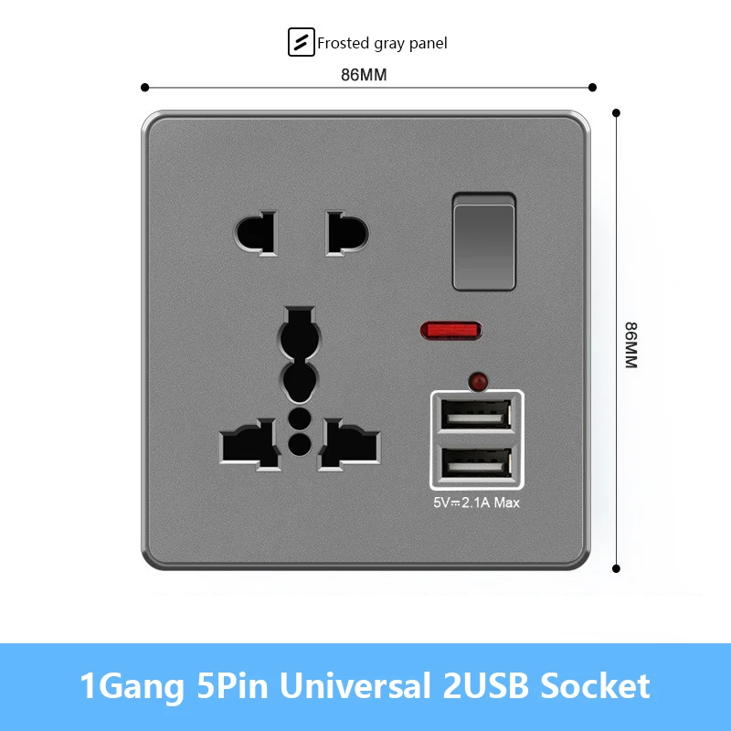 1Gang 5Pin 2USB