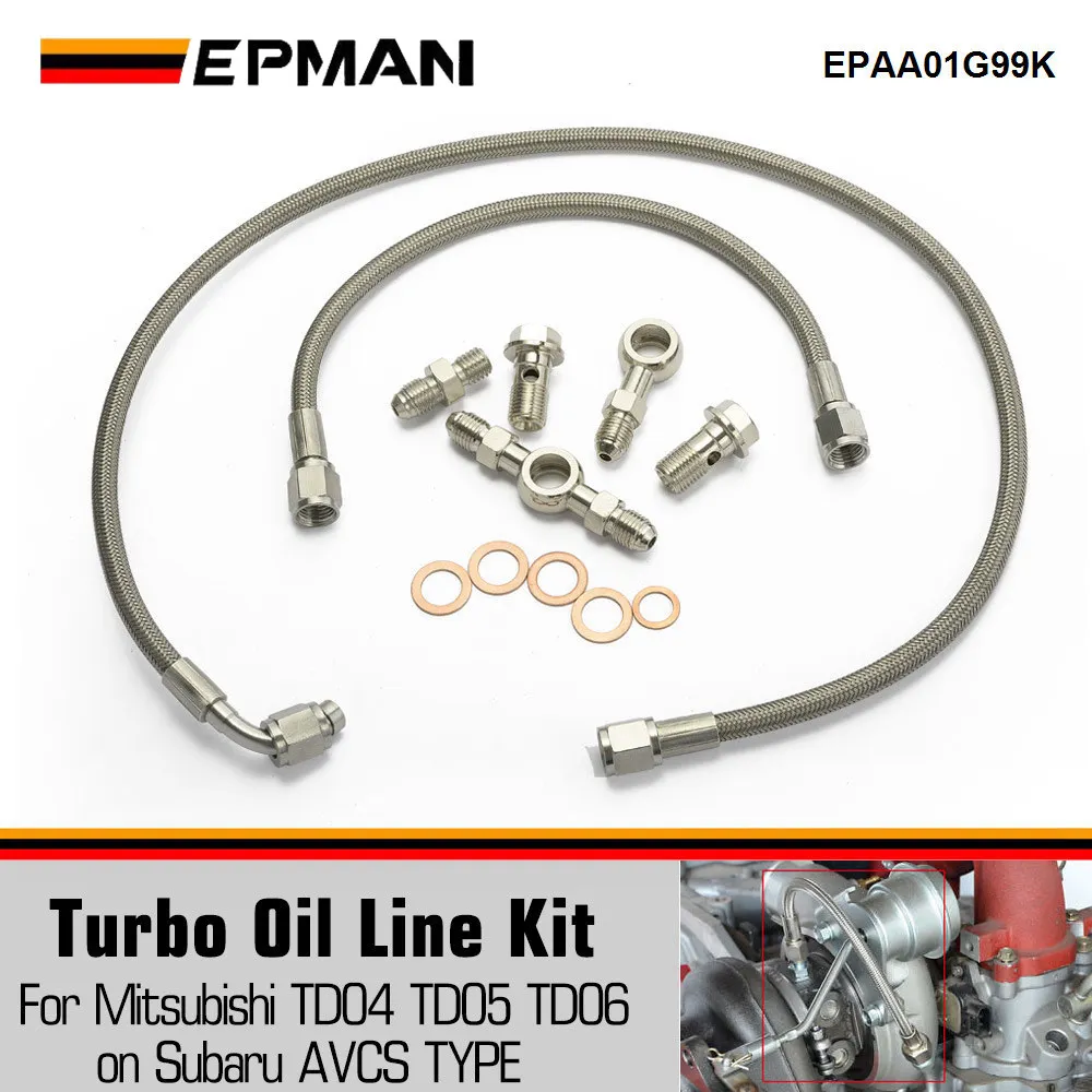 EPMAN Turbo Oil Feed Line Kit EPAA01G99K For Subaru AVCS Mitsubishi TDO4 TDO5 TD06 Turbo Chargers & Parts