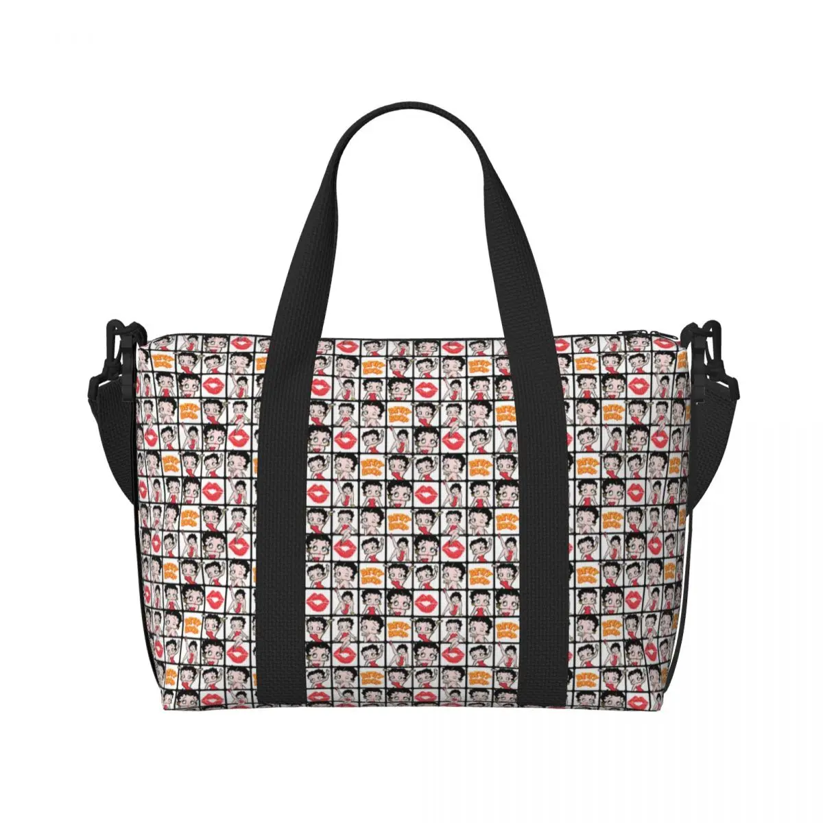 Sexy Doll Boops Bettys Collage Beach Tote Bag for Women Big Compartment Beach Gym Travel Bags
