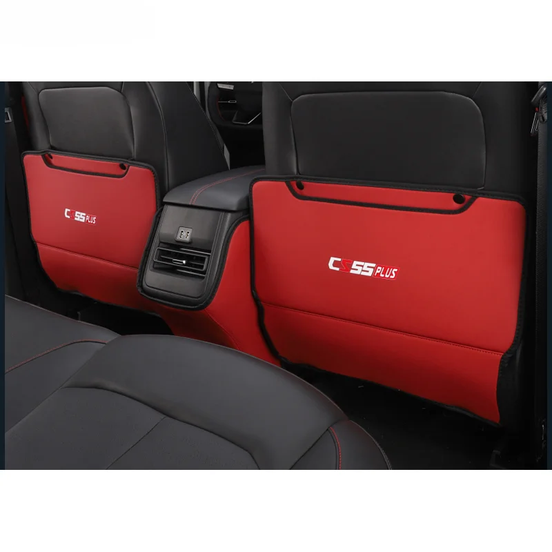 Car PU Leather Anti Kick Mat Pad Anti-kick Protector Mats Seat Back Protector Accessories For Changan CS55 Plus Restyling