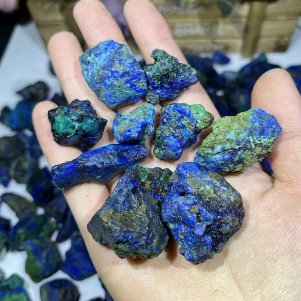 天然アズライト鉱石とマラカイト共生石鉱物標本、レイキヒーリングと家 天然アズライト鉱石とマラカイト共生石鉱物標本、レイキヒーリングと家