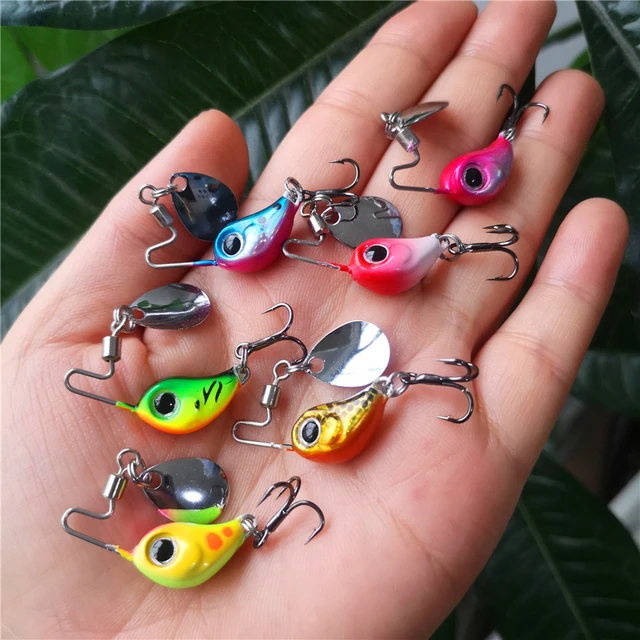 1Pc 4g/8g Metal VIB Micro Fishing Lure Spinner Sinking Rotating Spoon Pin  Crankbait Sequins Baits Fishing Tackle Accessory