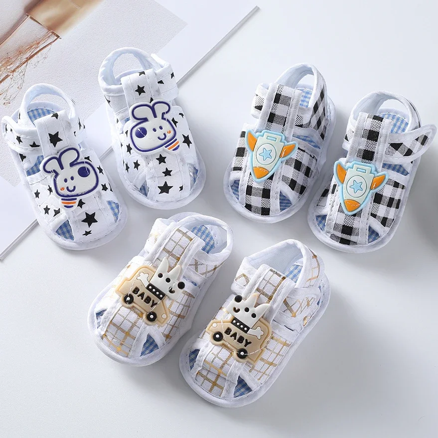 Newborn Kid Baby Girl Canvas Shoes Cartoon Sandals Summer Casual Hollow Soft Crib Baby Shoes First Prewalker Sandals Clogs kids sandals sandals and clogs baby sandals kids shoes clogs slippers