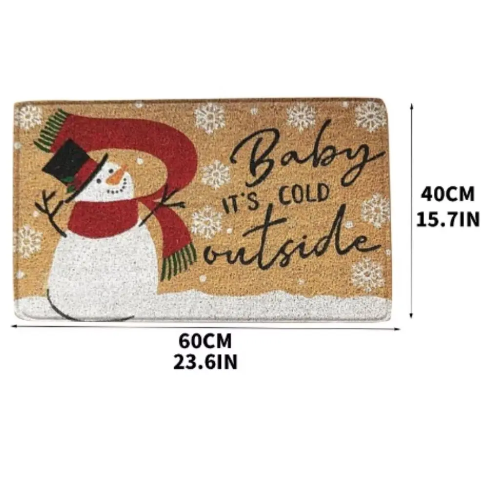 Floor Mat VIKAMA Christmas Crystal Velvet Non-Slip Indoor Outdoor Decoration