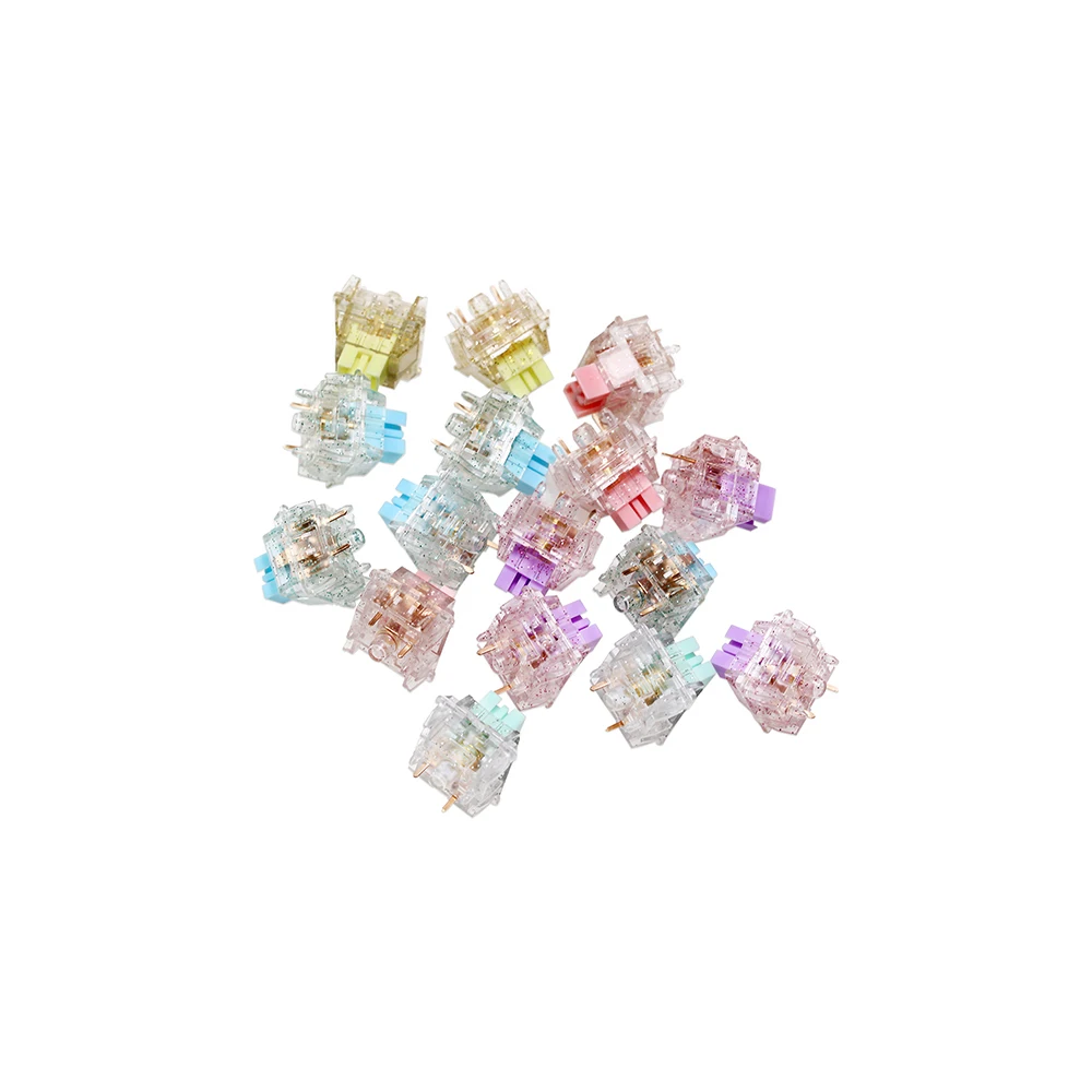 KeyFirst 기계식 키보드 용 블링 스위치 선형 5 핀 Pre-lubed RGB 30g 45g 62g 67g 80g Force 60m Gold Sping Yellow Purple