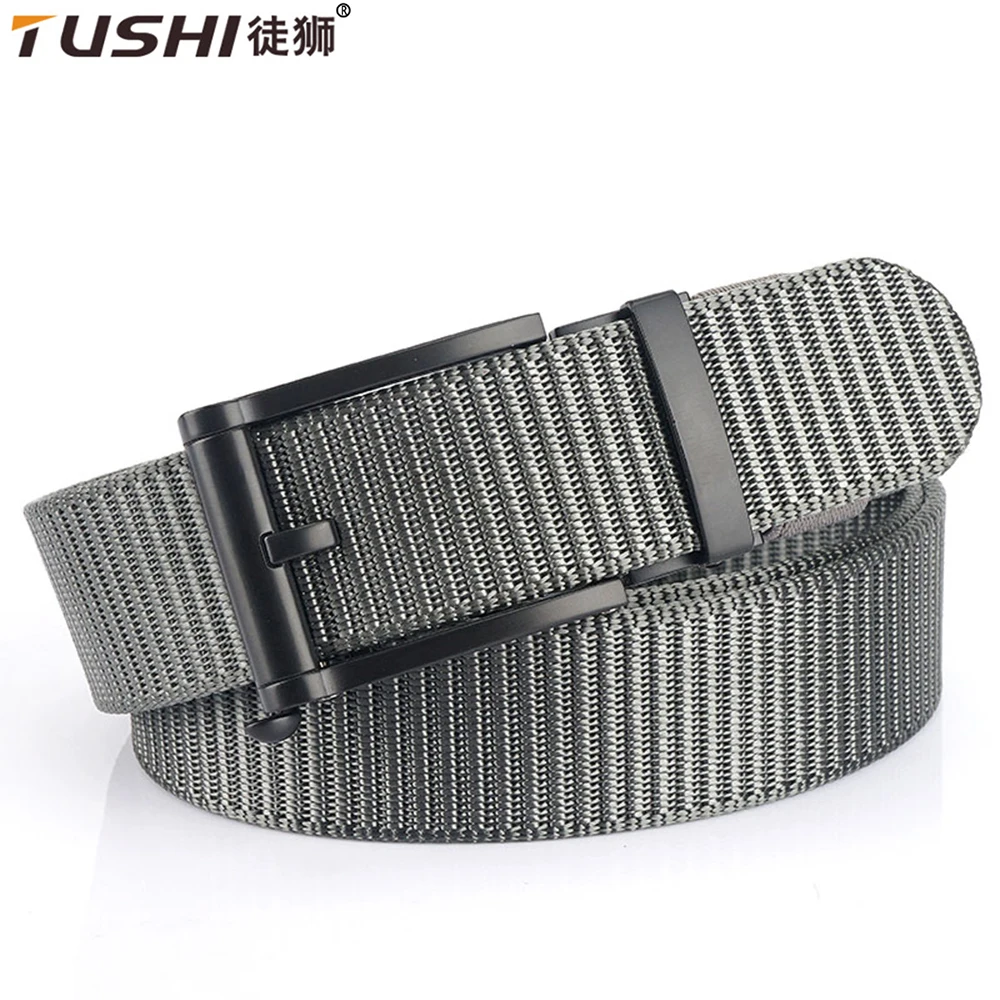 TUSHI Metal Automatic Buckle Nylon Canvas Male Army Leisure Business Belts Men Women Outdoor Work Military Tactical Waist Belt towyelorn metal automatic buckle canvas men belt thick nylon jeans pants belt casual outdoor multifunctional tactical male belt