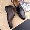 Deluxe Men's Leather Shoes Formal Dress Shoes Wedding Party  Oxford Handmade Comfortable Lace Up Genuine Leather Men's Shoe 6