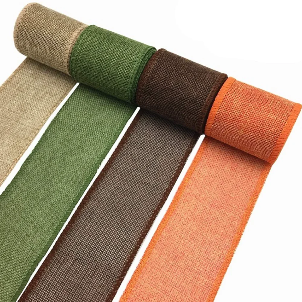 3M/Roll 6cm Burlap Ribbon Colorful Natural Jute Ribbon Jute Fabric for DIY Christmas Wrapping Crafts Wedding Decoration ribbon decoration ribbon supplies wrapping ribbon christmas ribbon jute ribbon