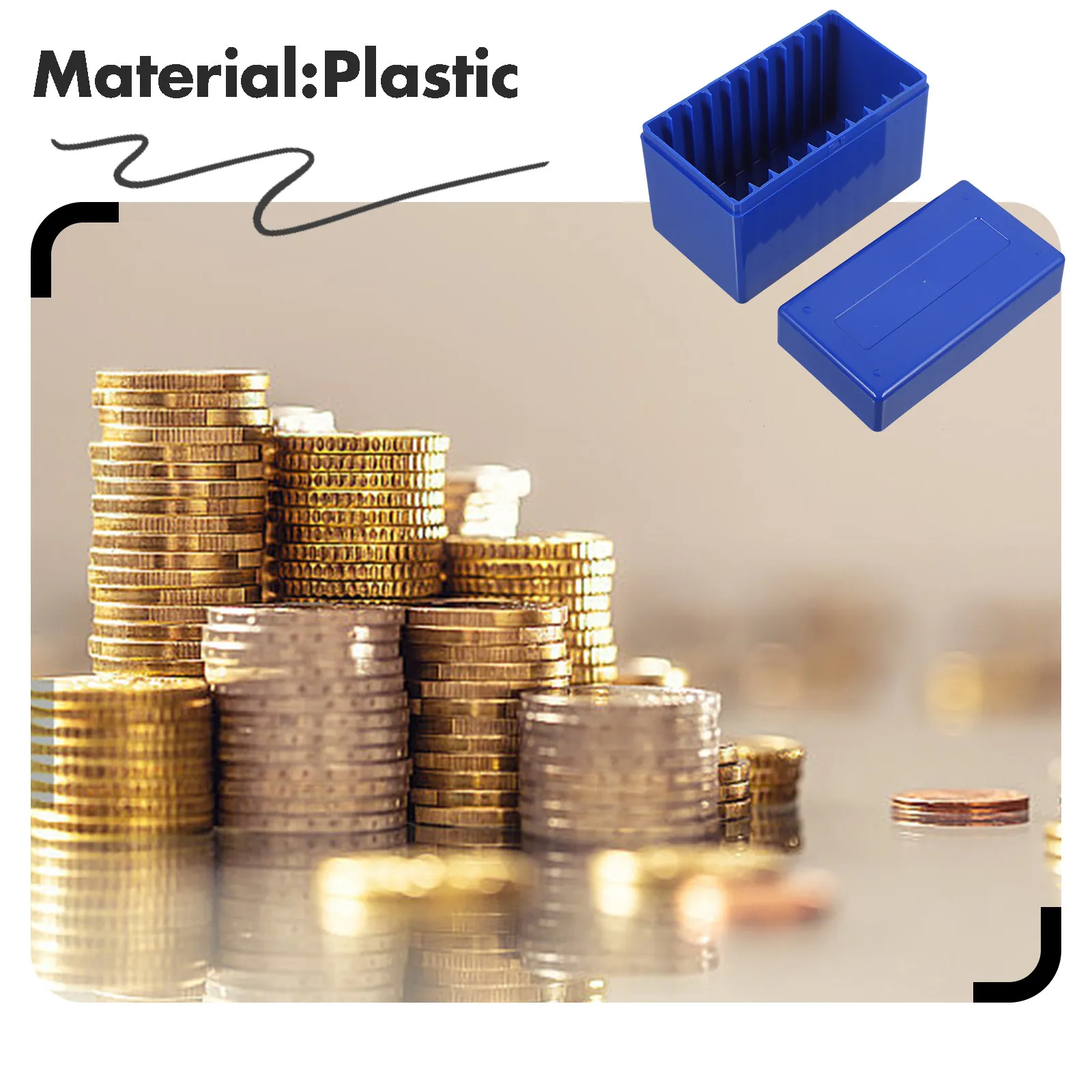 우아한 동전 전시 상자 플라스틱 동전 홀더 보관 보호 컬렉션 정리함 다중 슬롯 디자인 둥근 모서리 투명