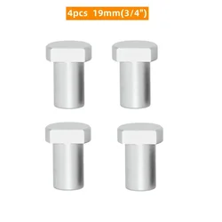 Aluminum Alloy Workbench Peg Stops for Dog Hole Positioning and Planing (4pcs 19mm Silver)