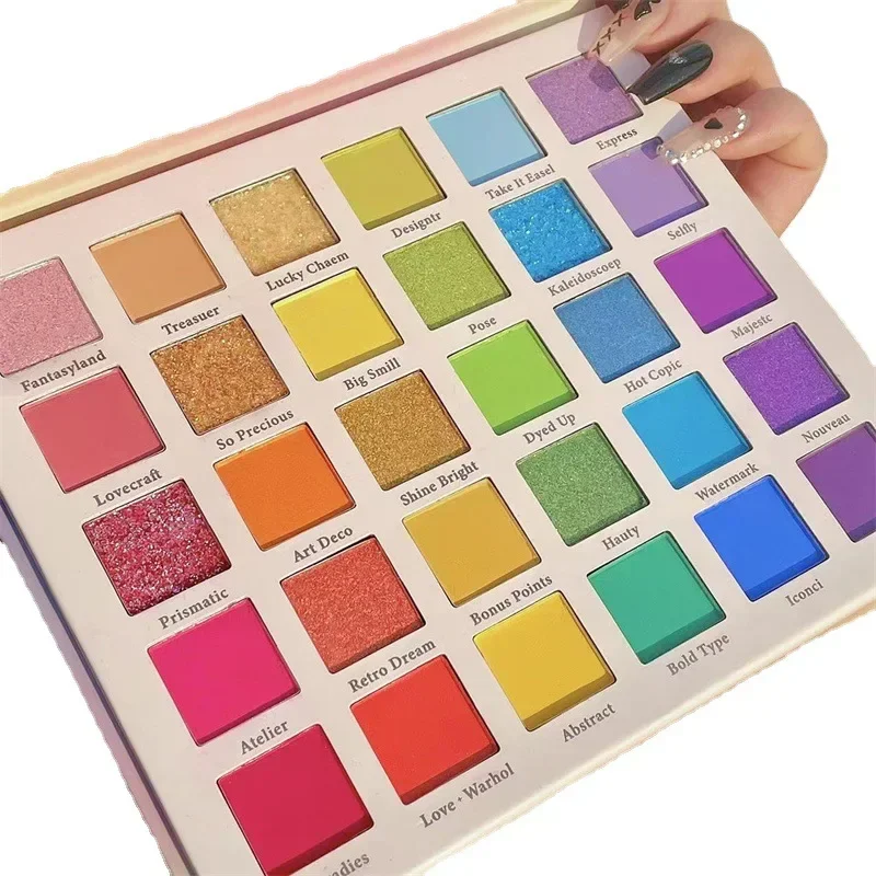 Eye Shadow Palette 30 Colors Rainbow Practical Safe Lightweight for Children Stage Makeup