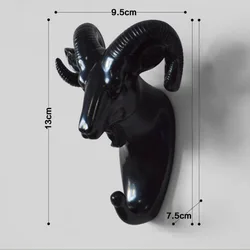 Vintage - Style Deer Head Wall Hanging Hook for Clothes and Accessories (Sheep - black)
