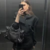 TRAF Woman Bomber Jacket Coat White Autumn Winter Button Baseball Aviator Cropped Jackets for Women Long Sleeve Crop Outerwear 3