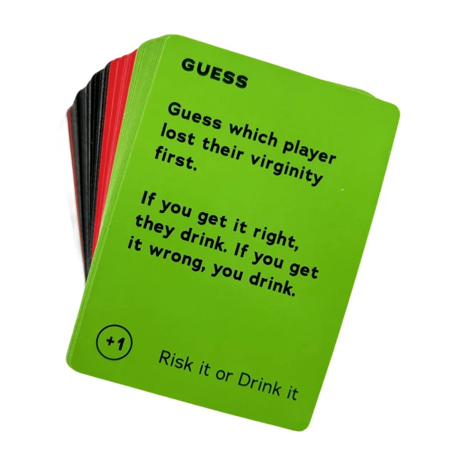 Risk It Or Drink It Jeu de fête amusant pour jeu de cartes universitaire Jeu de boissons Pré-jeu de nuit Hilarant Dares Défis Questions Adulte 3