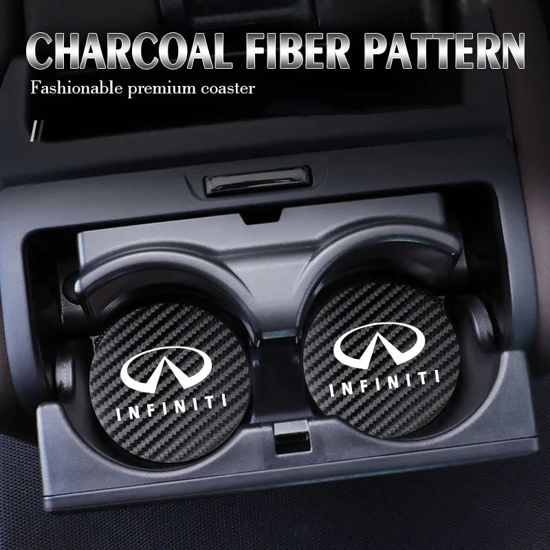 Car Cup Holder Coaster Car cup storage mat Accessories for Infiniti Q50 G37 FX30 FX35 Q60 QX50 M37 ESQ JX35 QX70 Q30 FX50