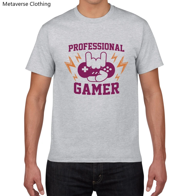 

Профессиональные геймерские Забавные футболки, мужские большие хлопковые топы, повседневные футболки с коротким рукавом для мальчиков