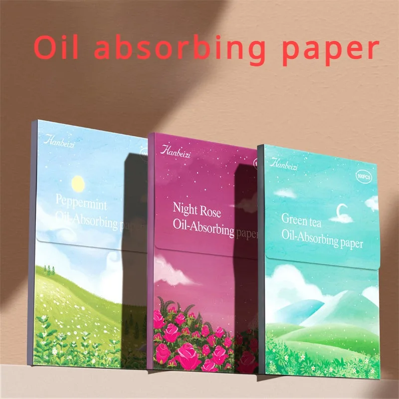 Facial Oil Blotting Paper 500 Pcs Portable Facial Absorbent Paper Green Tea Oil Control Wipes Sheet Oily Face Blotting Matting Tissue Makeup Clean