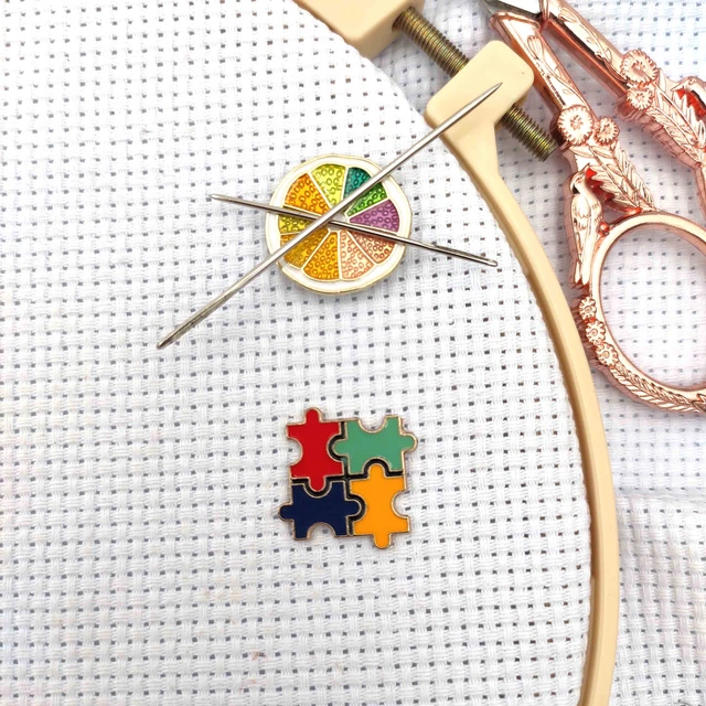 Set of 2 Needle Minder for Cross Stitch Magnetic Needle Nanny Modern Puzzle  Needle Holder Sewing Magnet Embroidery Needle Keeper - AliExpress