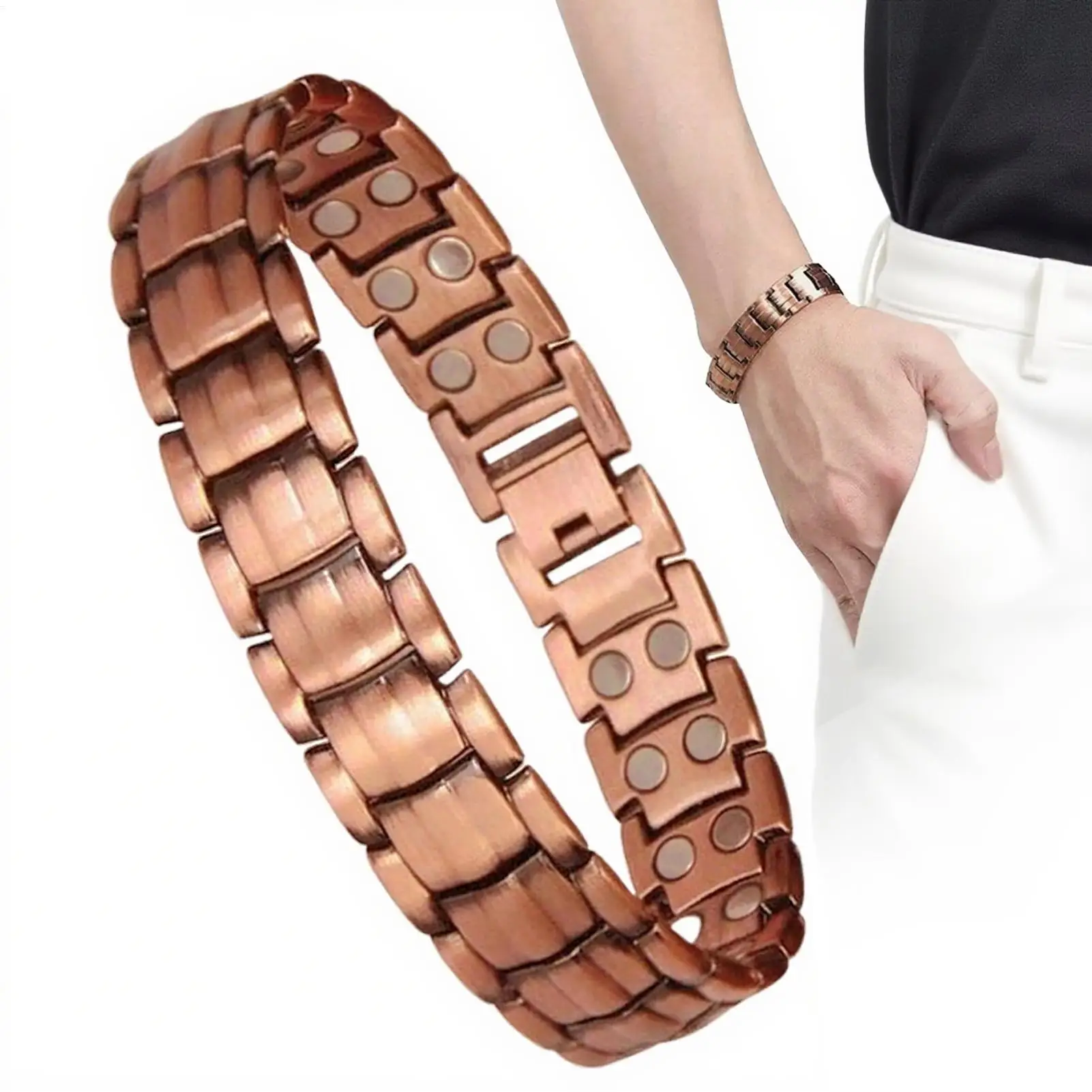 Magnetic Bracelets Pure Copper Magnetic Bracelet Jewelry Simple Magnetic Bangles Copper Jewelry Accessories For Men Adults