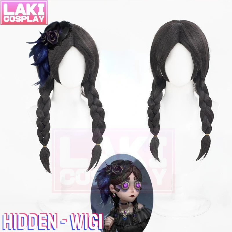 Identity V Hidden Toy Merchant Cosplay Wig Game Identity V Toy Merchant Wig Hidden Cosplay 50Cm Parrucca Nera Con Attaccatura Dei Capelli Simulata
