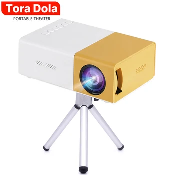 YG300 프로 미니 모바일 프로젝터, 어린이 프로젝터, 울트라 클리어 프로젝터, 1000 루멘 지지대, USB, HD, 1080P, 영화 재생