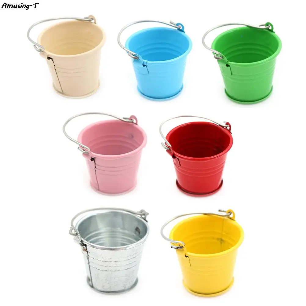 

1/12 Metal Watering Can Buckets Garden Miniature Decoration For Children Kids Dolls Acces Dollhouse Miniature Furniture Toys