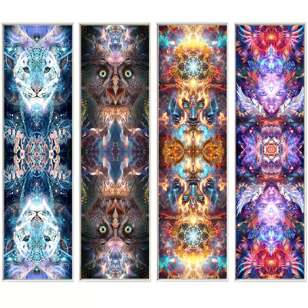 Wangart разноцветные богемные картины Мандала на холсте, Настенная картина для гостиной, планета, цветок, картина для украшения дома Wangart разноцветные богемные картины Мандала на холсте, Настенная картина для гостиной, планета, цветок, картина для украшения дома