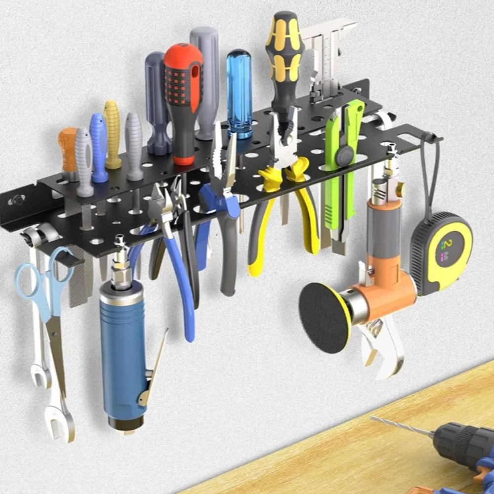 Screwdriver Organizer Wall Mount Wrench Storage Metal Rack Hand Tool Holder Workshop Hardware Tool Hanger