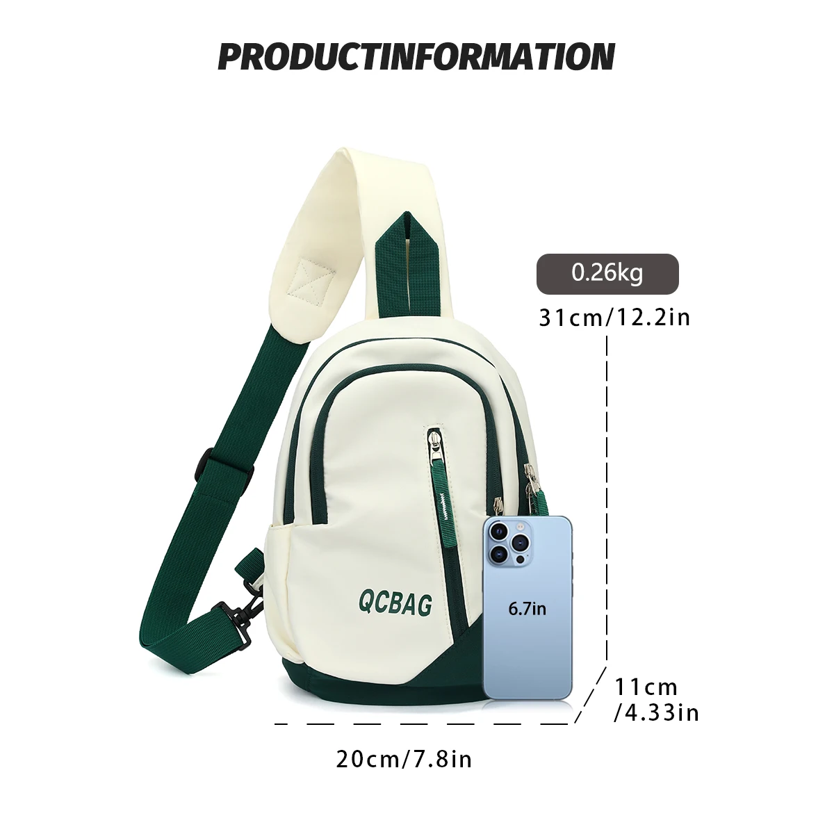 Men's Crossbody Bag, Lightweight Outdoor Travel Portable Bag, Single Shoulder Chest Bag, Women's Large Capacity Backpack, Couple's Cycling and Hiking Bag