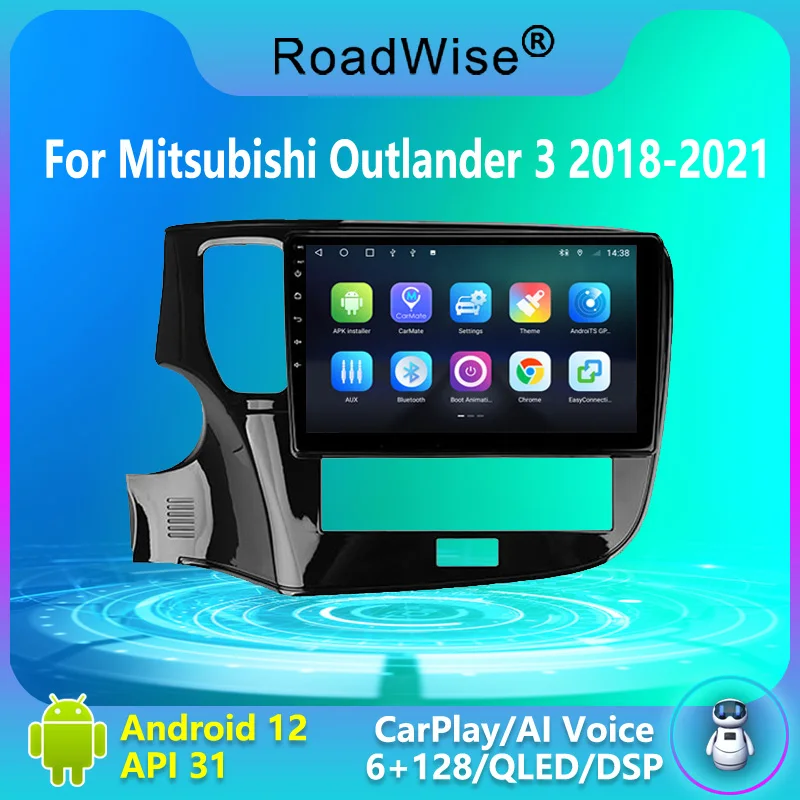 Автомагнитола на Android для Mitsubishi Outlander 3 III GF0W GG0W 2018 2019 2010 2021 DVD GPS no 2din |