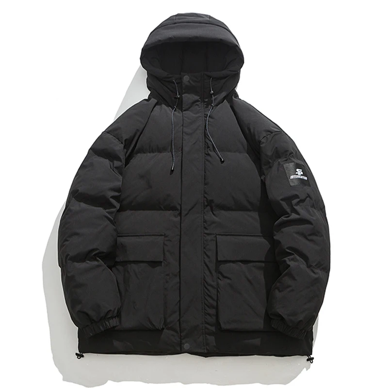 Men Winter Jacket Casual Loose Thicken Warm Parkas Solid Stand Collar Winter Coat Man parka coat parkas coat