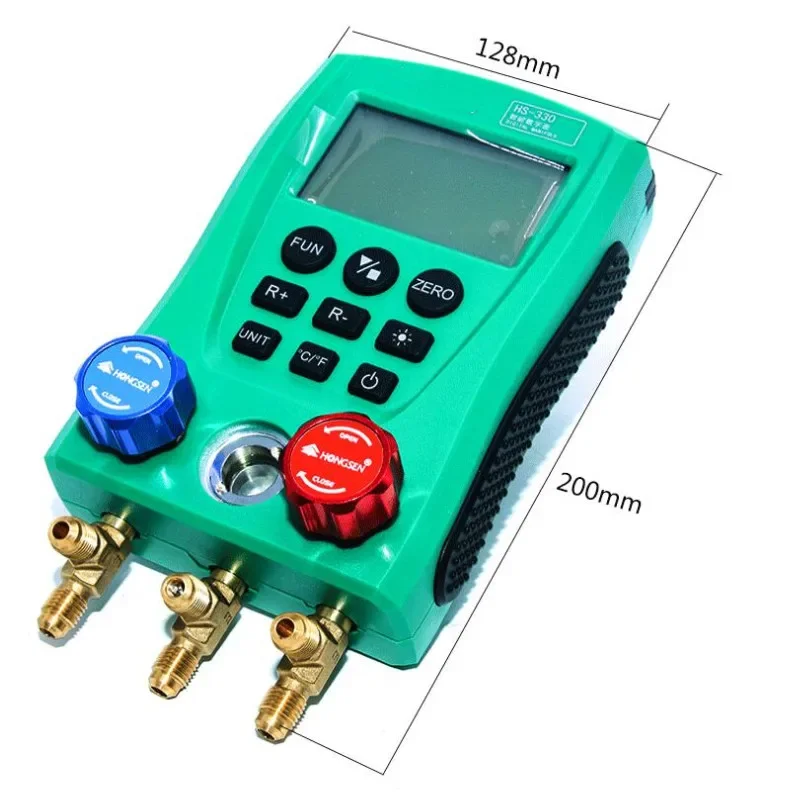 Air conditioning and refrigeration electronic fluorine charging meter, manifold fluorine charging meter, liquid refrigerant tool